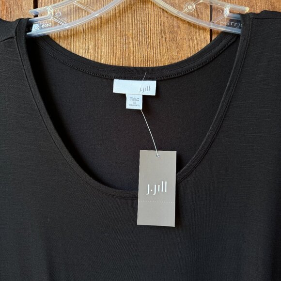 NWT J. Jill Black Relaxed Fit Jersey Knit Short Sleeve Maxi Dress w/Pockets - 1X - Picture 4 of 10